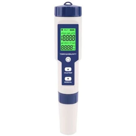 Pool Salinity Tester, 5-in-1 Digital Seawater Salinity Tester, IP67 Waterproof Test Kit YMYNY (1/4)