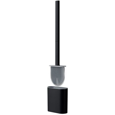 Black Toilet Brush, Toilet Brush, Silicone Toilet Brush for Hanging, Toilet Brush and Holder, Silicone Toilet Brush with Water Filter Base and Quick-Drying, Wall/Floor Mounted YMYNY (1/4)