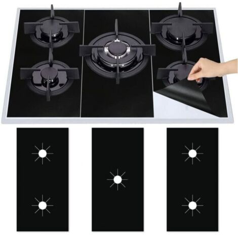 3-Piece Teflon Gas Stove Cover, Reusable Gas Stove Mats, Non-Stick Screen Protector, Quick Clean, YMYNY (1/4)