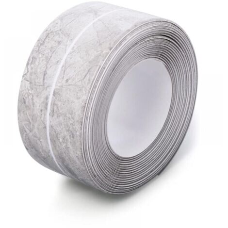 Waterproof Sealing Tape (Gray Marble) 1.5 inch x 10.5 foot Sealing Strip for Kitchen and Bathroom, PVC Sealing Tape for Sink, Toilet, Bathtub, YMYNY (1/4)