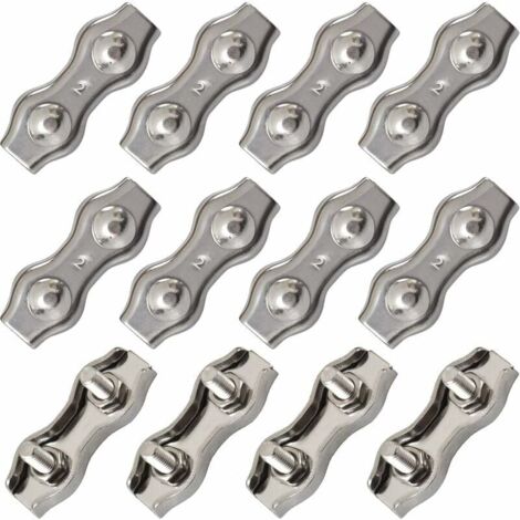Duplex Stainless Steel Cable Clamp, M2 Wire Rope Connector, Wire Rope Clamp for 1.5mm Steel Cable, 12 Pack YMYNY (1/4)