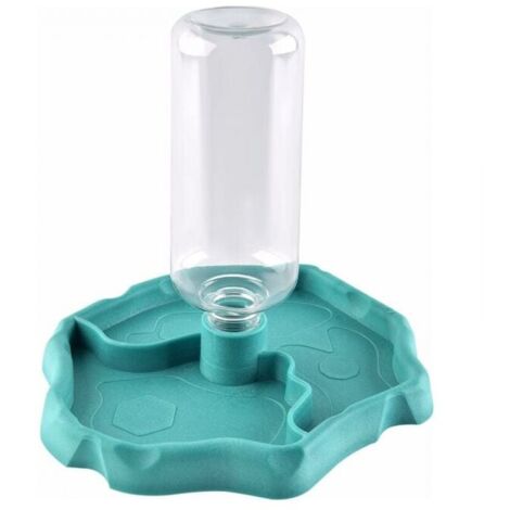 Blue Reptile Water Dispenser, 2-in-1 Overflow Protection, Plastic Feeding Bowl, Feeding Bowl for Turtles and Geckos, YMYNY
