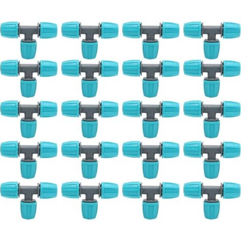 20 Pieces T-Connectors with Male Connector, 16 mm Male Hose Connector, Drip Irrigation Accessories, Garden Plant Watering Hose Connector. YMYNY (1/4)