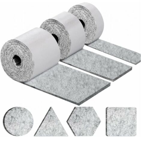 Self-adhesive furniture glides, chair and furniture pads, 3 rolls (100x10cm + 100x5cm + 100x2cm), 5mm thick chair felt glides YMYNY (1/4)