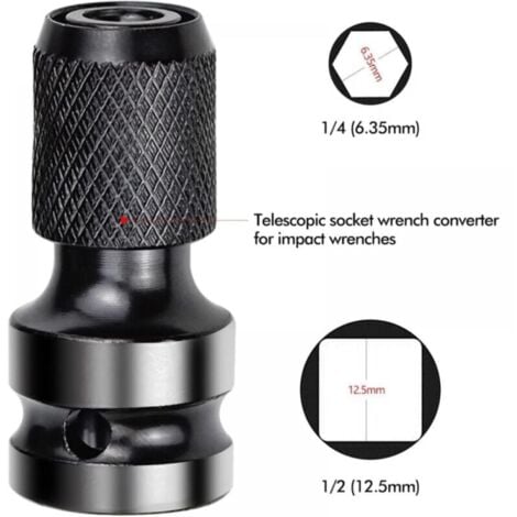 Impact Wrench Adapter, Quick Release Impact Ratchet Wrench Adapter and Screwdriver Bit Holder, 2-Pack YMYNY