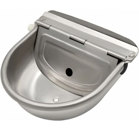 Stainless steel drinking trough with drain screw and adjustable float valve for horses, dogs, cattle, goats, sheep, pigs, automatic cattle drinking trough YMYNY