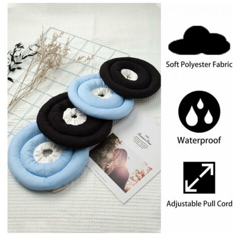 Black Adjustable Cat Collar, Soft Cat Recovery Collar, Pet Protection Collar After Surgery, S (25 cm) YMYNY