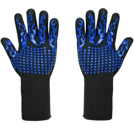 1 Pair of Heat Resistant BBQ Gloves up to 800°C – Cut Resistant Gloves Level L5 – Premium Kitchen Gloves for Grilling, Cooking, Baking and Welding (33 cm) YMYNY (1/4)