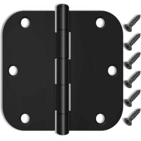 4-Pack 3.5-Inch Door Hinges, Matte Black Door Hinges, Fits Standard Doors/Rooms, Exterior/Interior Doors, Black Finish Hinges, YMYNY (1/4)