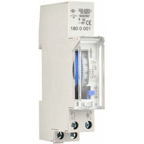 Mechanical 24-hour timer, 15-minute timer, rail mounting, built-in battery, SUL180a AC220-240V YMYNY (1/4)