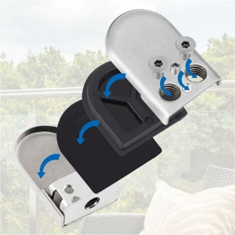 YMYNY 6 Pack Glass Clamps, Stainless Steel Glass Clamps, 6-8 mm Glass Clamp Brackets, Adjustable Glass Clamps, Flat Back, Connection for Balustrades, Stair Handrails