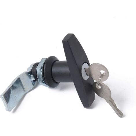 Piece T-Lock with Key, Trailer Door Lock Made of Aluminum Alloy, T-Lock with Handle, Universal T-Lock for Trailer, Motorhome, Black, YMYNY (1/4)