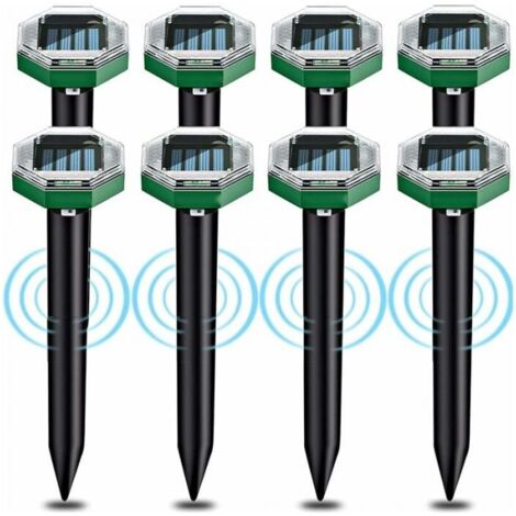 8-piece solar ultrasonic mole repellent, solar ultrasonic mole repellent with IP65 waterproof, can be used in gardens, patios and lawns to repel moles YMYNY (1/4)