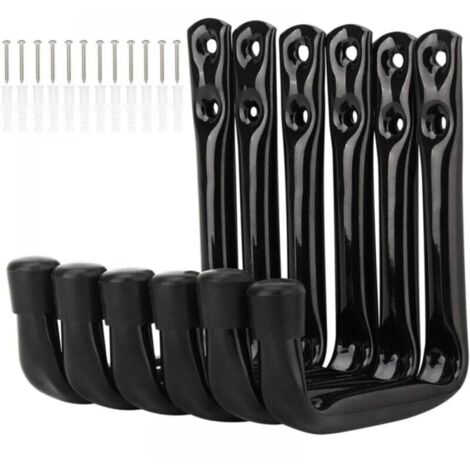 6-Pack Heavy-Duty J-Hooks for Garage Storage, Wall Mounted, Steel Brackets (12 cm x 9 cm) YMYNY (1/4)