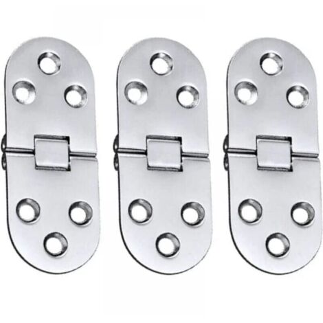 Piece of alloy table hinges (silver), stainless steel folding door hinge for drawer, table, desk, sewing machine, silver, YMYNY