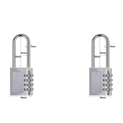 [2-Pack] 4-Digit Combination Lock, Waterproof Combination Lock, Waterproof Combination Lock Made of Plated Steel Metal (17B-L Electric White) YMYNY (1/4)