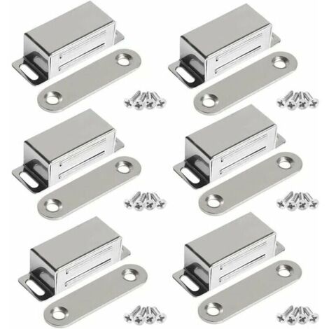 Furniture Door Magnets, 10 kg Heavy Duty Stainless Steel Magnets for Cabinet Doors (6 Pack with Screws) YMYNY