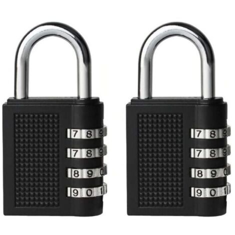 Pack (black) combination locks for school locker toolbox, 4-digit resettable code, outdoor locker lock, YMYNY