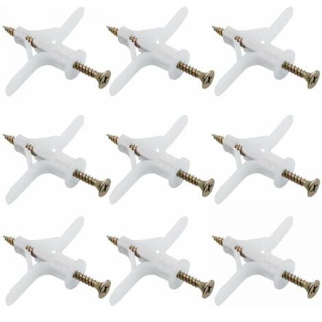 50pcs Drywall Anchor Set, Plastic Expansion Pipe Anchor Kit, Self-Drilling for Aircraft, Used for Most Light Gypsum Walls YMYNY (1/4)