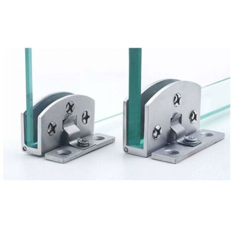 2 Pack Zinc Alloy Hinges for Glass Cabinet Doors, Wine Cabinet Door Hinges, Display Case Clamps, No Drilling Required, YMYNY (1/4)