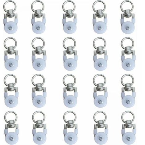 20pcs Curtain Track Rollers, Track Rollers, Curtain Rod Rollers, Silent Pulley, Window Curtain Track Roller, Double Window Curtain Track Roller YMYNY (1/4)
