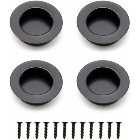 Piece round recessed handles, 40 mm stainless steel sliding door handles, black furniture handles can be used for drawers, cabinets and custom furniture YMYNY (1/4)