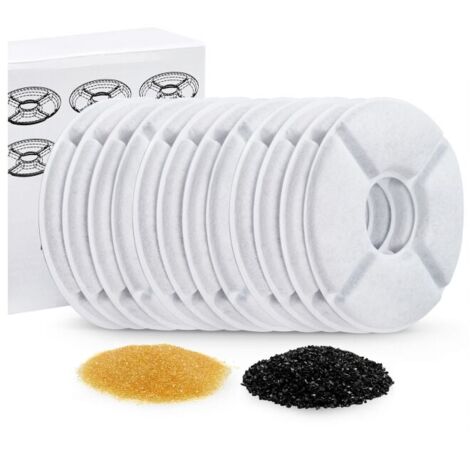 12 Pack Round Flower Shaped Cat Drinking Fountain Filters, Cat/Dog Replacement Filters for 1.6L Drinking Fountains with Resin and Activated Carbon YMYNY (1/4)