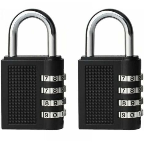 2-Piece Combination Lock, Outdoor Padlock for School Lockers, Toolboxes, 4-Digit Resettable Code, Outdoor Cabinet Key YMYNY