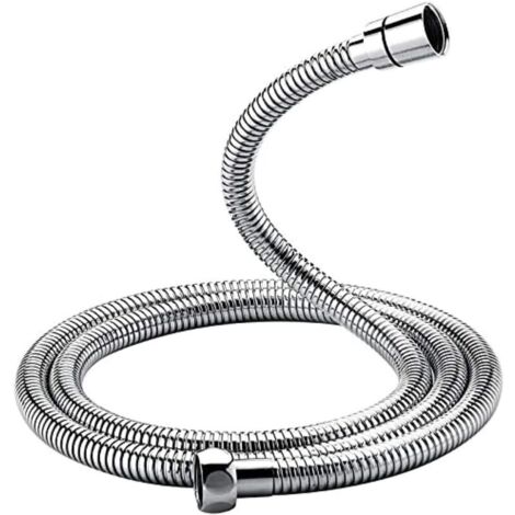 Universal Shower Hose (G1/2 inch, 2M), Anti-twist and Anti-kink Shower Hose, Stainless Steel/Chrome MUMU (1/4)