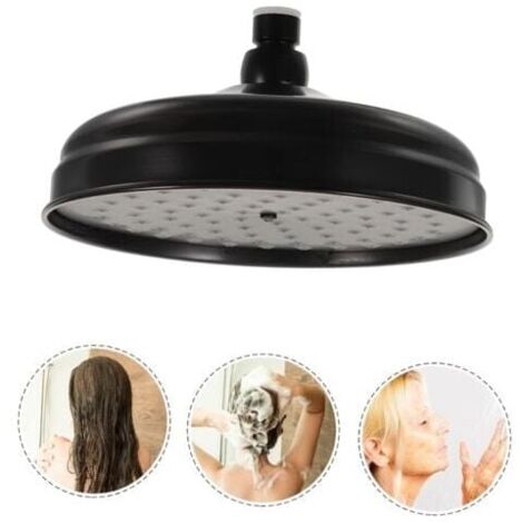 20cm Antique Brass Round Shower Head Bathroom Accessories Replacement Shower Head Diffuser Shower Head (Standard 1.27cm, Black) MUMU (1/4)
