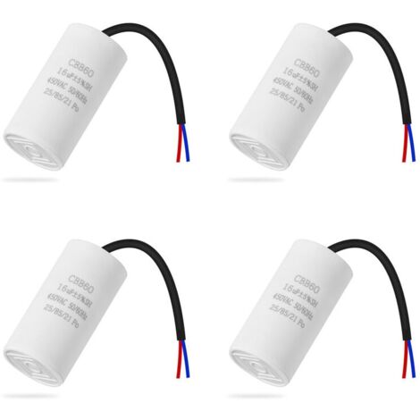 Set of 4 CBB60 Capacitors 450V 16uf 50/60Hz Start Capacitor Motor Capacitor Motor Capacitor Microfarad Capacitor with Wire JALLERIA MUMU