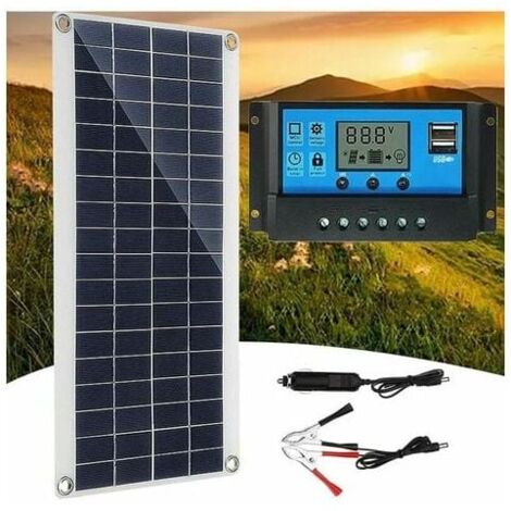300W 12V Solar Panel, Solar Panel Kit, Battery Charger Kit with 60A Solar Charge Controller for RV, Yacht, Outdoor, Garden, Lighting MUMU