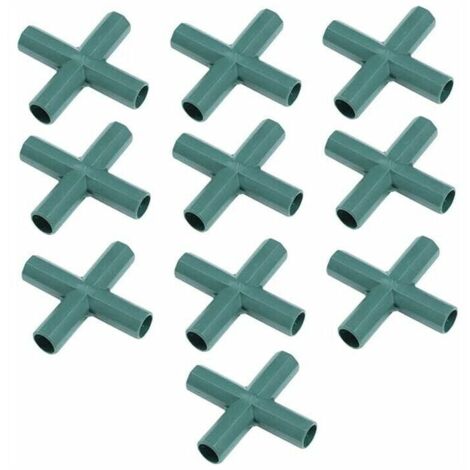 Plastic Frame Connector Right Angle Pipe Connector Greenhouse Construction Connector 16mm 4 Way Cross 10pcs MUMU (1/4)