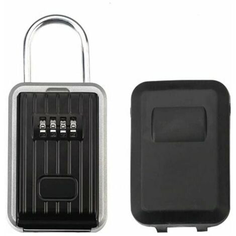 Wall Mounted Key Box, Waterproof Combination Key Safe Storage Box, Aluminum Alloy Portable Security Lock with Sliding Cover for Home, Garage, Office, School, MUMU