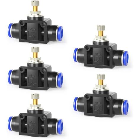 8mm Outer Diameter Air Flow Control Valves with Push-In Connection, Straight Speed Controller (SA8) MUMU (1/4)