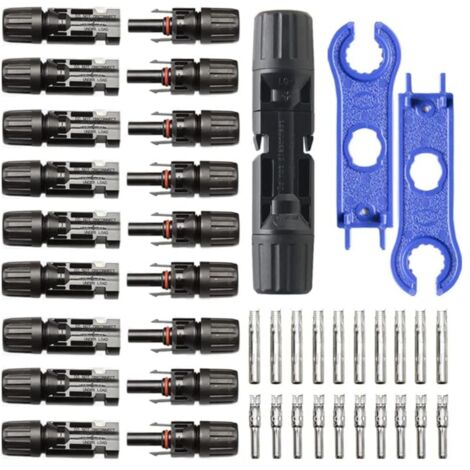 10 Pairs Solar Connectors with 2 Tools, IP67 Waterproof Male/Female Solar Connector, PV Connector Compatible with 6mm²-4mm² Solar Cable MUMU (1/4)
