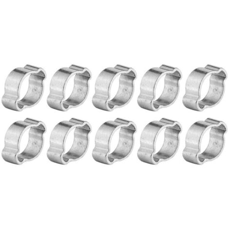 10pcs Stainless Steel Hose Clamps, Adjustable Stainless Steel Hose Clamps, Double Ear Hose Clamps, Hose Clamps (9-11mm) MUMU (1/4)