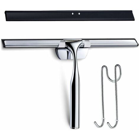 Stainless Steel Shower Squeegee with Rubber Edge, Including 1 Replacement Edge and 1 Hook MUMU (1/4)