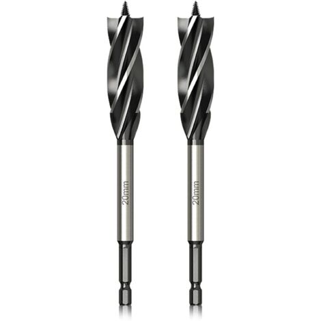 Professional Wood Drill Bit 20mm x 165mm x 2pcs, Snake Drill Bit with Self-Retracting Guide Tip, 1/4 Inch Hex Shank Drill Bit for Woodworking MUMU (1/4)