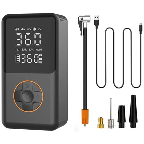 Electric Air Pump, 10000mAh Battery Electric Air Pump, 150PSI Portable Mini Compressor with Pressure Gauge, Digital LCD Screen Electric Bicycle Pump for Cars, Bicycles, Motorcycles and MUMU (1/4)