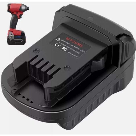 MT20ML Battery Converter Adapter for Milwaukee M18 18V Lithium Battery Power Tool, Convert Makita 18V 20V BL1830 BL1840 Battery to Milwaukee 18 MUMU Cordless Tool (1/4)