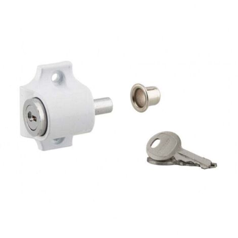Sliding Cylinder Lock, Deadbolt, White, 2 Keys, Child Safety Window Anti-Theft Lock MUMU (1/3)