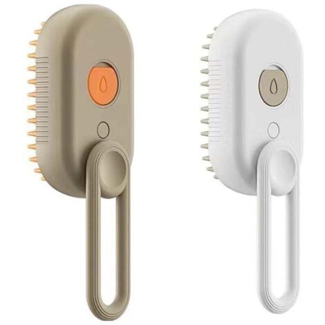 in 1 Silicone Massage Brush for Dogs and Cats, Steam Massage Brush, Remove Knots and Shed Hair, Pet Steam Brush, Orange and White, 1 Piece MUMU (1/4)