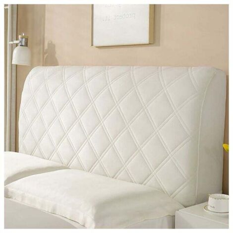 180cm White Universal Bed Headboard Cover, Soft Stretch Bed Headboard Cover, Washable Dustproof Bed Headboard Cover, for Bedroom Decoration MUMU (1/4)