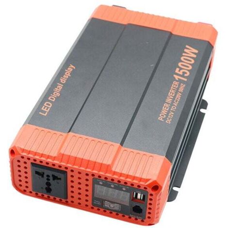 12V to 220V 1500W Voltage Converter Inverter with Monitor LCD Display USB for Car Caravan Boat Camping Travel MUMU (1/4)