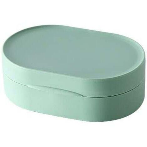 Green Travel Soap Dish, 1 Piece Durable Waterproof Soap Holder for Hiking, Shower, Bathroom, School and Gym MUMU (1/4)