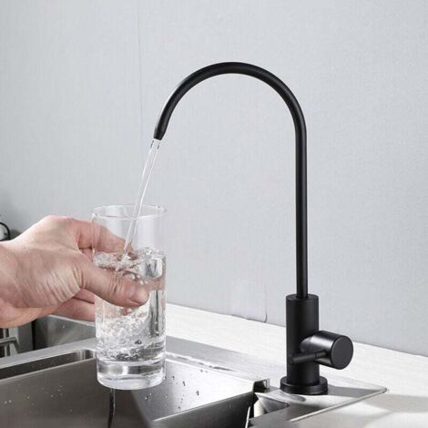 High Quality Black Stainless Steel Kitchen Faucet, 360° Swivel Cold Drinking Water Tap, Smooth Splash-Proof Design - Maximum Hygiene MUMU (1/4)