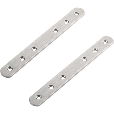 Set of 2 Flat Joint Plates 175 x 20cm Stainless Steel for Repairing Wood and Metal Furniture MUMU (1/4)
