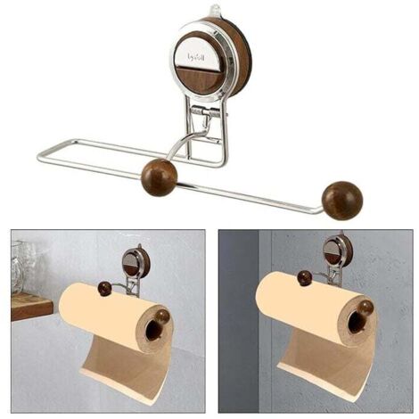 Suction Cup Paper Towel Holder, Wall Mounted Kitchen Towel Rack, Removable Bathroom Towel Holder MUMU