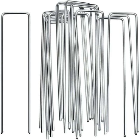 50 Pieces Garden Pegs, Mulch Sheet, 150x40x3mm, Camping, Tent, Steel, Artificial Grass, Camping Fixing MUMU (1/4)